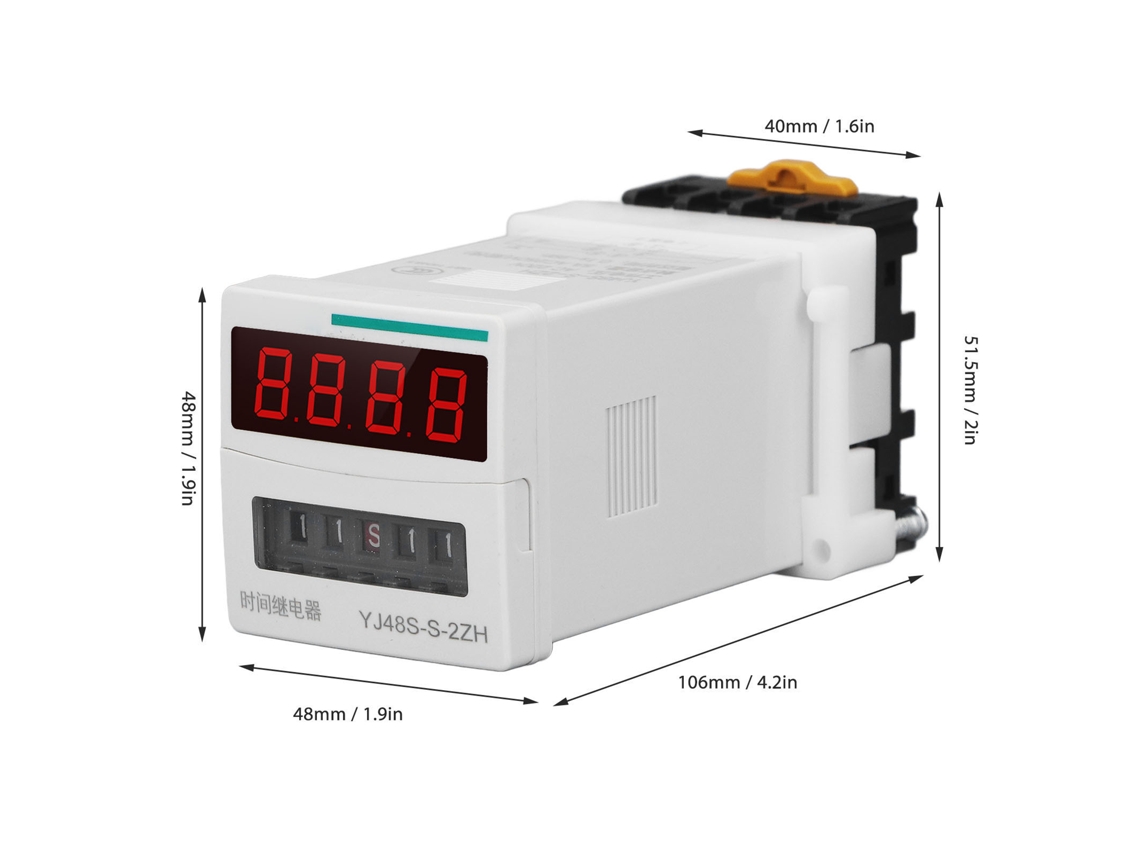 2026dz-relé De Tiempo Retardo Programable Digital Precisión 0.1s-99h 2 Ciclos Led 110v Control Automático