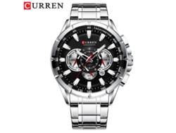 Reloj Multifuncional Luminoso De Seis Manecillas Con Correa De Acero Inoxidable Y Correa De Acero Inoxidable (plateado Y Negro) Para Hombre.
