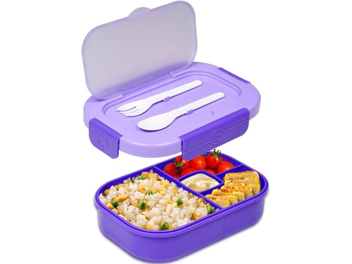 Fiambrera Bento Isotérmica De 1300 Ml Con Compartimentos, A Prueba De Fugas, Apta Para Microondas (morado)