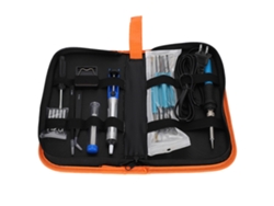 Kit de soldadura eléctrica de 60 W con temperatura ajustable, 19 piezas, portapuntas y bomba desoldadora (sin marca).