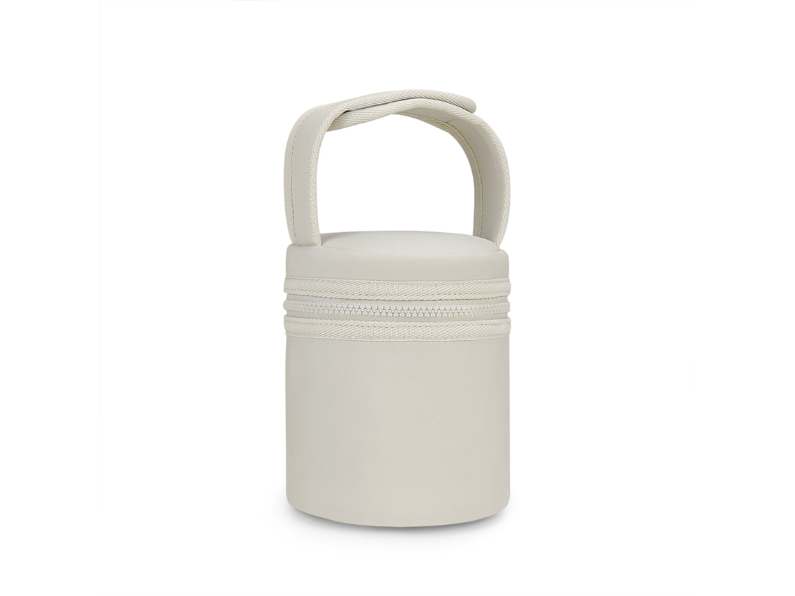 Bolsa impermeable para biberones con control de temperatura constante para extractores de leche, ideal para mamás y bebés en movimiento. Yunzii en blanco roto.