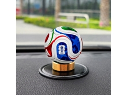 Mini Balón Fútbol Coche, Base Metálica, Incluye Caja Acrílica + Alfombra Campo, Impresión Solar Resistente.