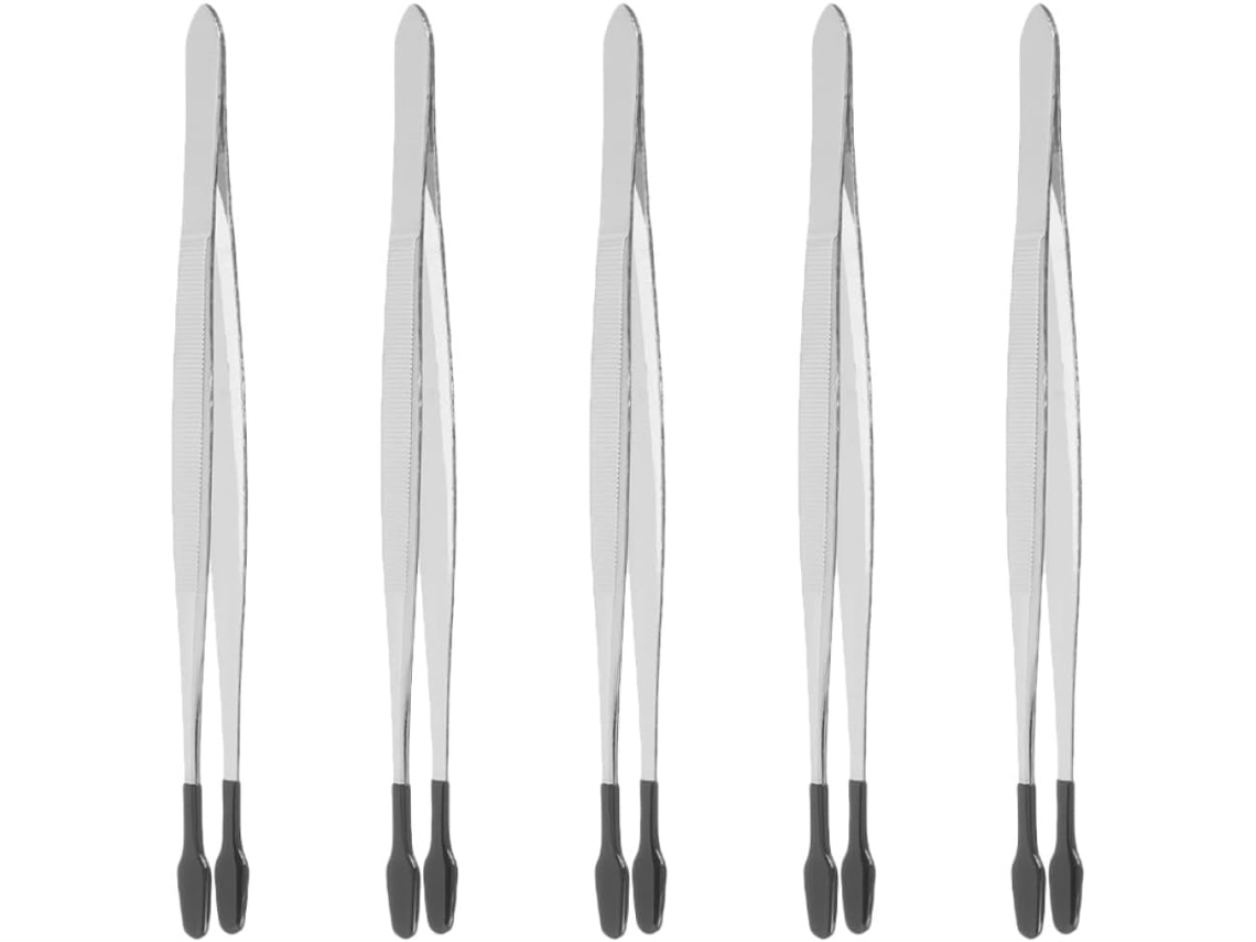 Pinces A Épiler Prise Antideslizantee Y Grip Stable Lot De 5 En Acero Inoxidable Plateado Pour