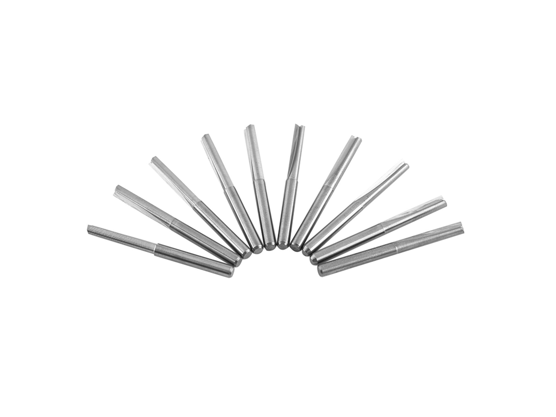 10 Fresas Cnc De 3,175 Mm Con 2 Ranuras Rectas Para Cortar Mdf, Pvc Y Metales No Ferrosos.