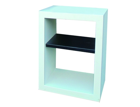 Módulo banco MINI - Módulo banco simple, de hormigón pintado en blanco y negro - 60x45x80cm NESH