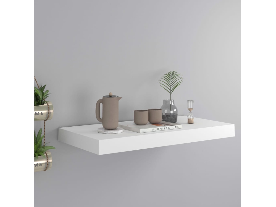 Estante de pared colgante 50x23x3,8 cm MDF blanco Dkd Home Decor