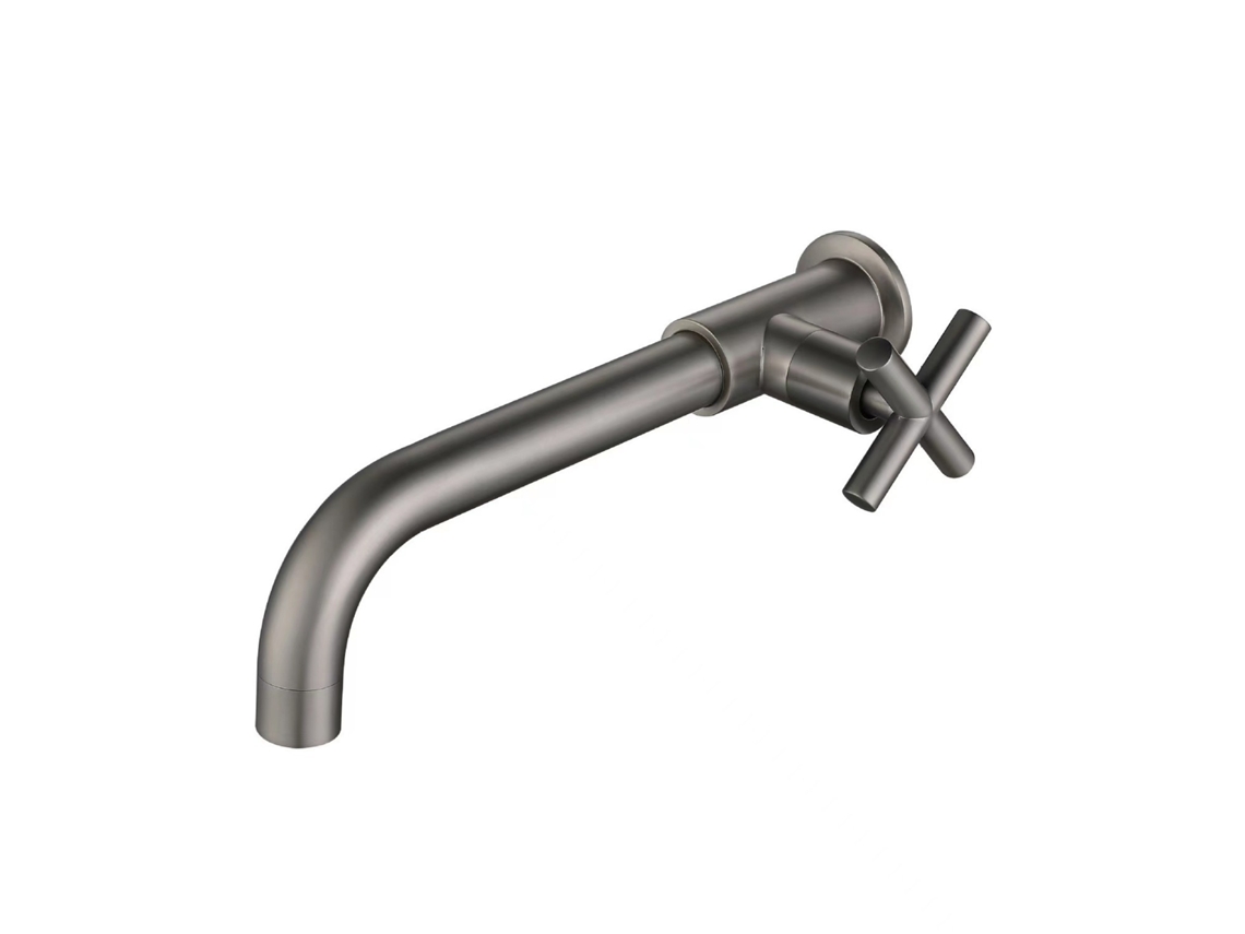 Grifo de cocina de pared Eifson Faucet, apertura a la derecha, color gris pistola