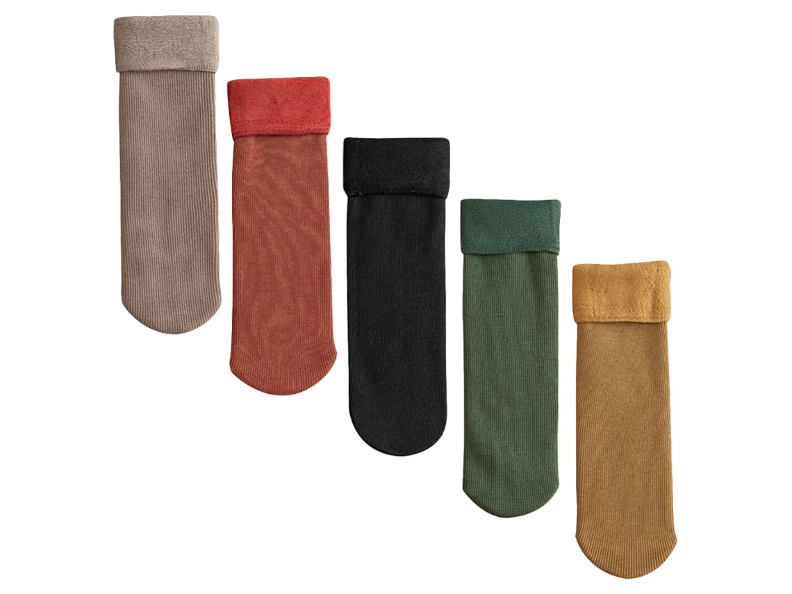 2026-5 Pares Calcetines Peludos De Invierno Con Felpa Gruesos Y Acogedores Para Hombres Y Mujeres