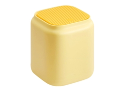Mini papelera de escritorio Jinwei con tapa - Papelera a presión para oficina, hogar, dormitorio, estudio - Amarilla