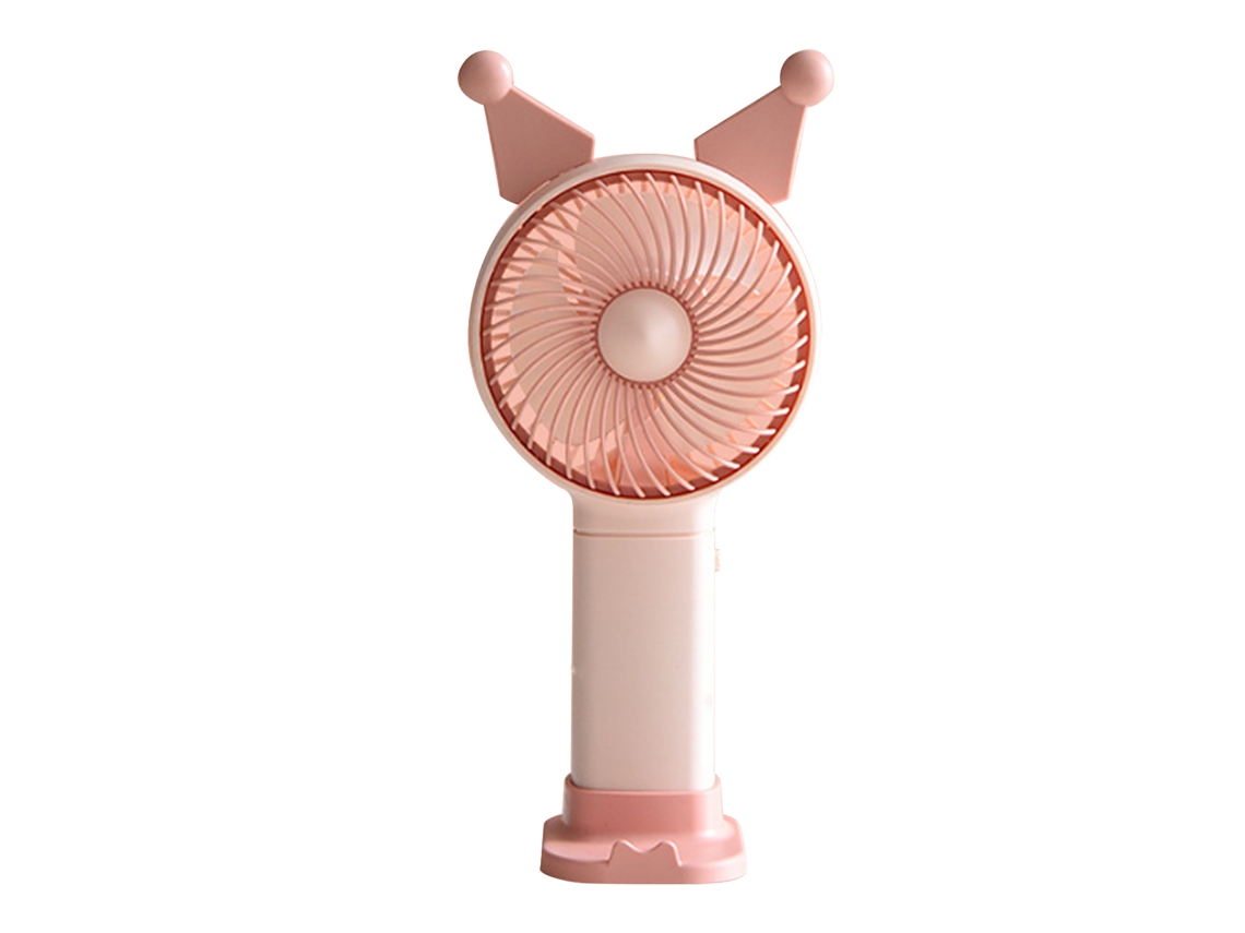 Mini ventilador rosa recargable por USB para el hogar, la escuela y la oficina.