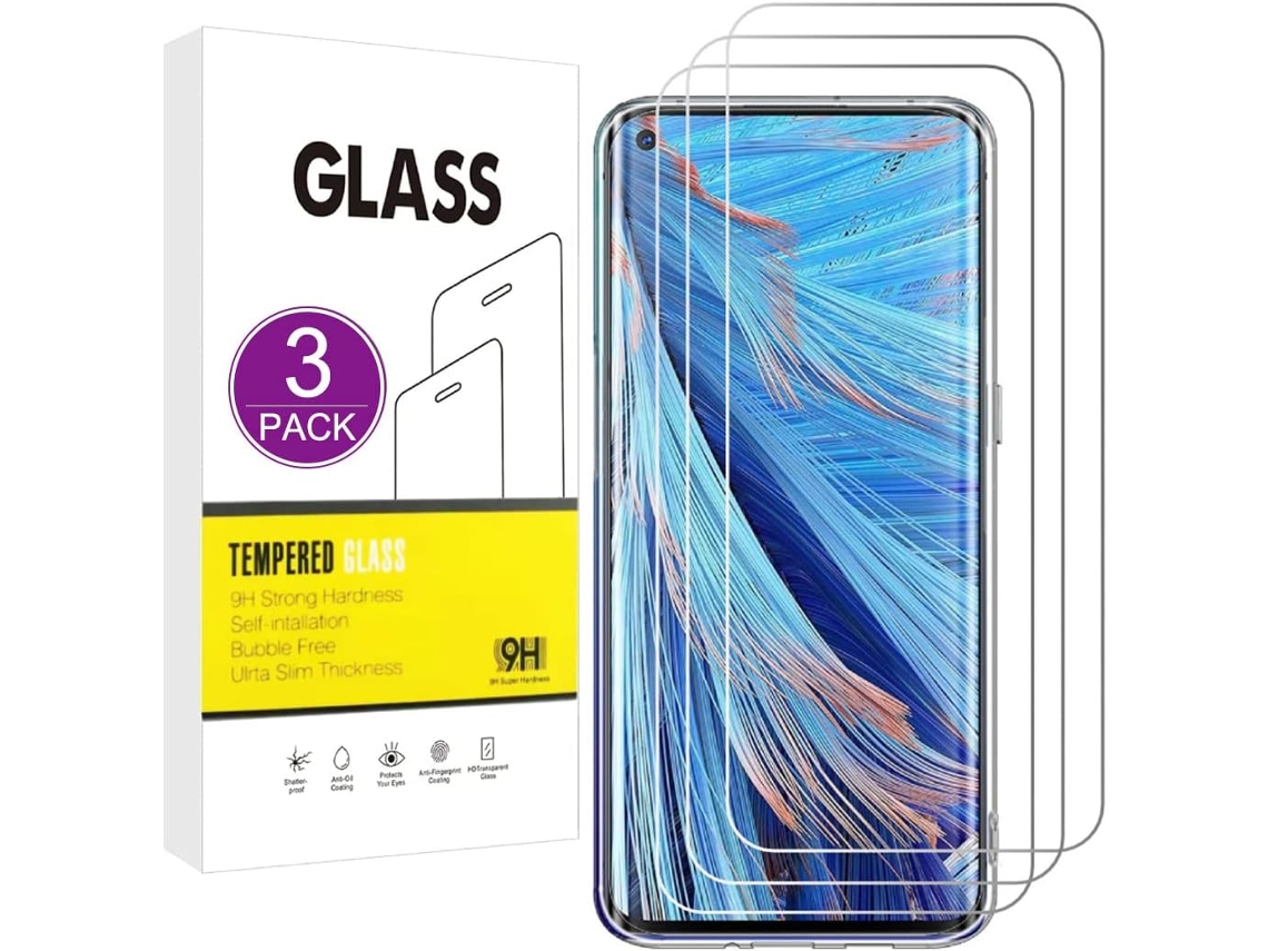 Conjunto de Protectores de Pantalla Arranhões Alta Definição Sem Bolhas para Oppo Find X2 Neo HONGWE. Tecido (3un)