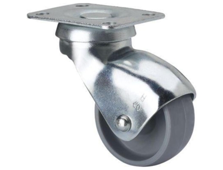 Rueda Giratora Placa 10Hsr25-Bp Plastico Gris Eje Liso ALEX