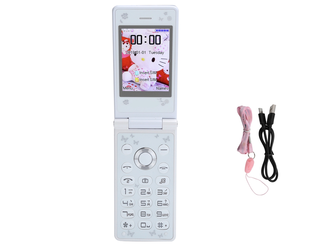 Mini Teléfono Móvil Plegable De 1,44 Pulgadas, Doble Sim, Doble Modo De Espera, 32 Mb + 32 Mb, Abs, 1800 Mah.
