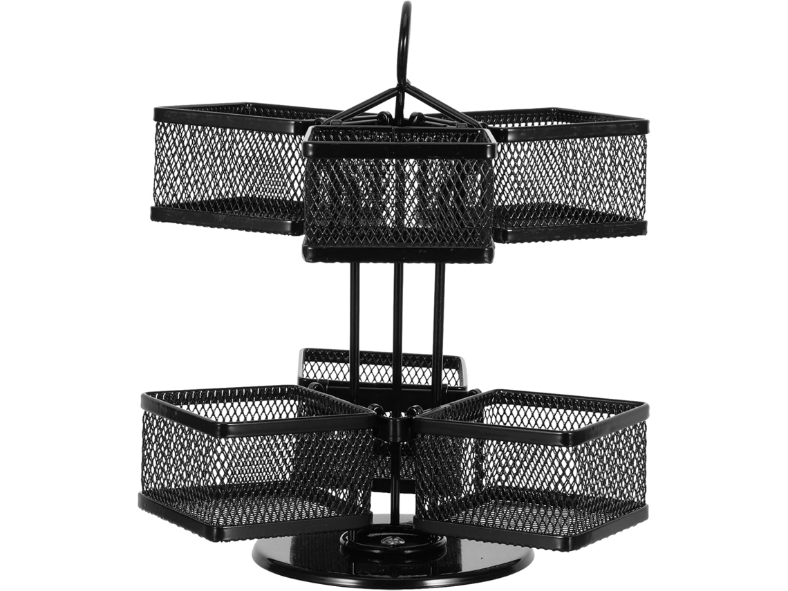 Organizador Giratorio Para Bolsitas De Café Y Té, Contenedor De Almacenamiento De Cocina De Hierro Con 6 Compartimentos.