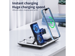 Cargador Inalámbrico 4 En 1 R11 De 15 W Con Carga Rápida Para Iphone, Apple Watch, Airpods Y Samsung.