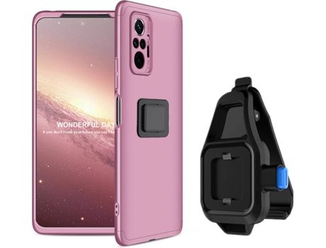 Funda Redmi Note 10 Pro Slim Armor 360º con Soporte para la Cintura Rosa