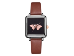 Reloj De Pulsera Casual Para Mujer Lvpai P712, De Aleación Cuadrada, Cuarzo, Correa De Pu Marrón.