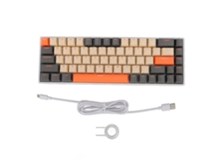 Teclado mecánico 60%, 68 teclas, RGB, USB-C, interruptores azules, ergonómico, portátil, para juegos con Windows