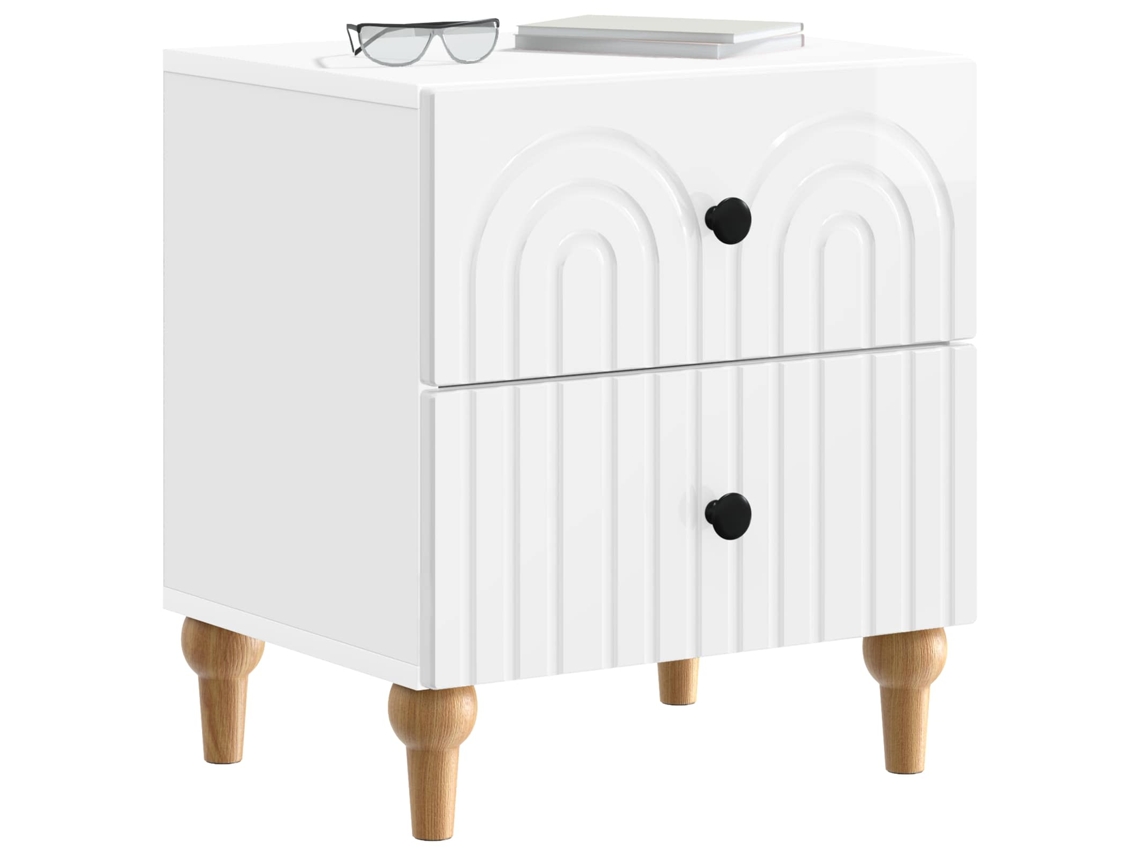 Maison Exclusive - Armario De Noche Con Cajón 2 Pcs Brillante 43 X 34,5 X 48 Cm