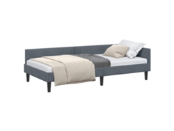 Cama Individual | Estructura De Cama En Esquina Gris Oscuro 90 Cm X 190 Cm