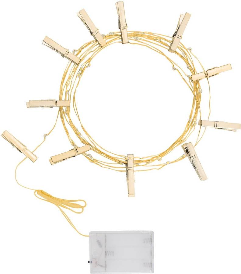 Luces De Navidad ledkia molas dorado pvc lighting guirnalda alambre con pinzas 3.5m