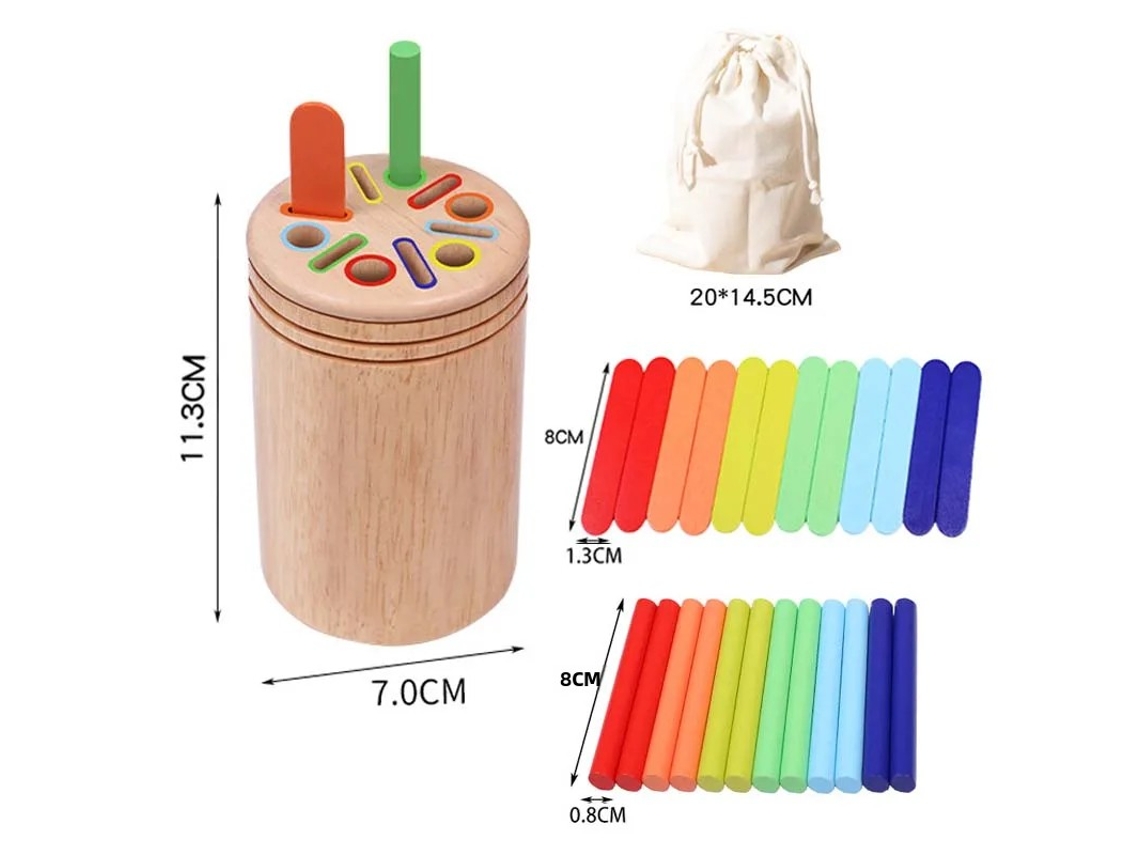 Juguetes De Madera Para Combinar, Juguetes De Equilibrio Para Combinar Y Clasificar Colores, Para Desarrollar La Motricidad Fina.
