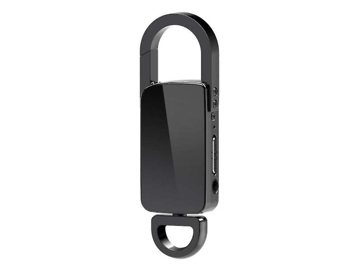 Grabadora de voz con llavero, grabadora de voz digital USB para conferencias, reuniones y aulas, 16 GB, Yizhood (negro)
