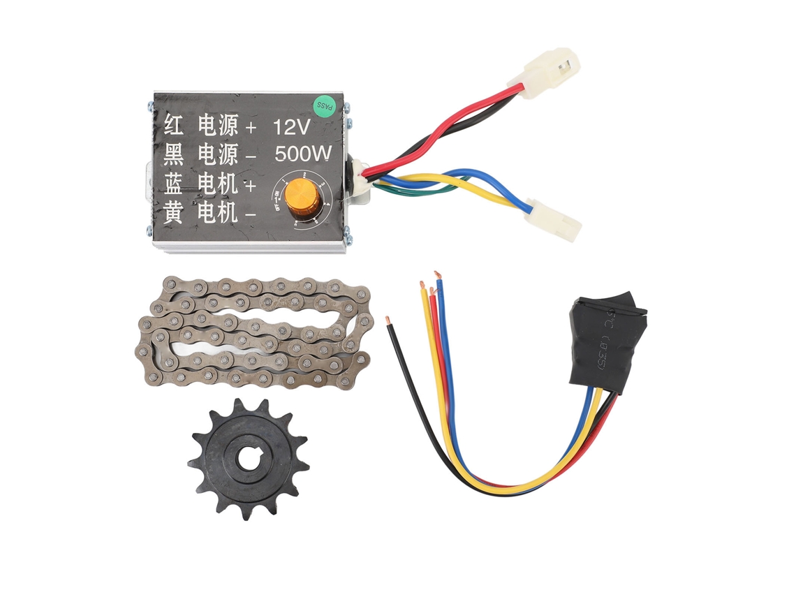 Jinwei-controlador De Velocidad Para Motor De Escobillas 12v500w Con Cadena 410 Piñón 13t Y Interruptor De Rebobinado 20a