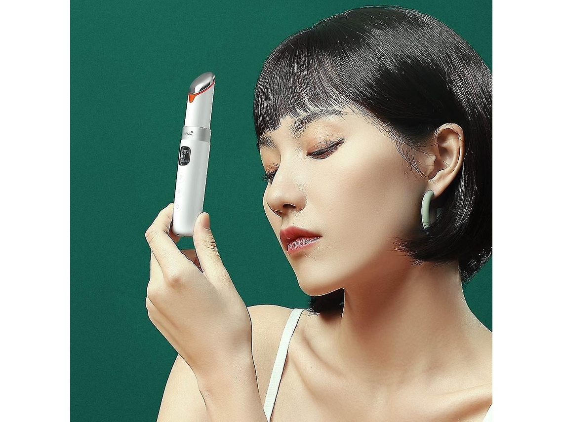 Bolígrafo masajeador de ojos con calefacción, masajeador facial eléctrico antiarrugas para el cuidado del área de los ojos, masajeador de belleza.