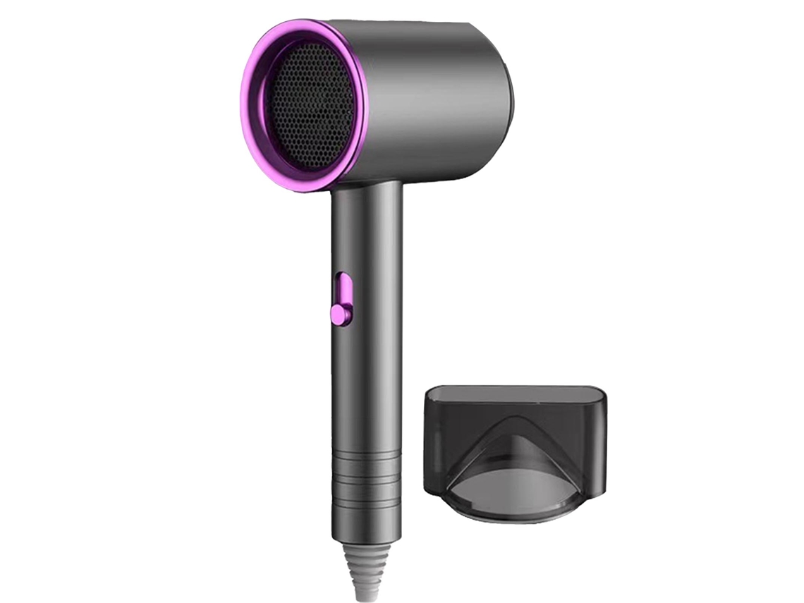 Secador De Pelo Azul Claro De Alta Potencia Con Aire Caliente Y Frío Ajustable Portátil Para Hogar Salón Dormitorio Gris