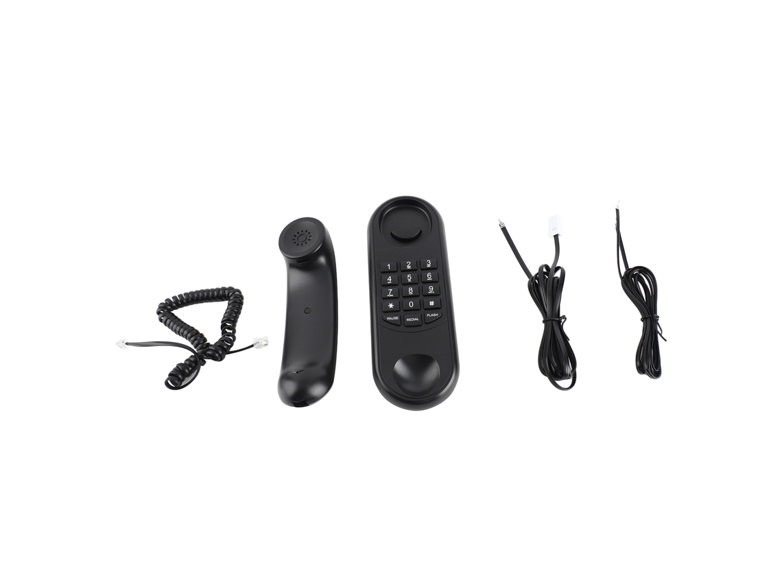 Teléfono Portátil Con Cable, Con Funciones De Pausa/rellamada/flash, Para Montaje En Pared, Ideal Para El Hogar, La Oficina O El Hotel. Medidas: 21 Cm, 310 G.