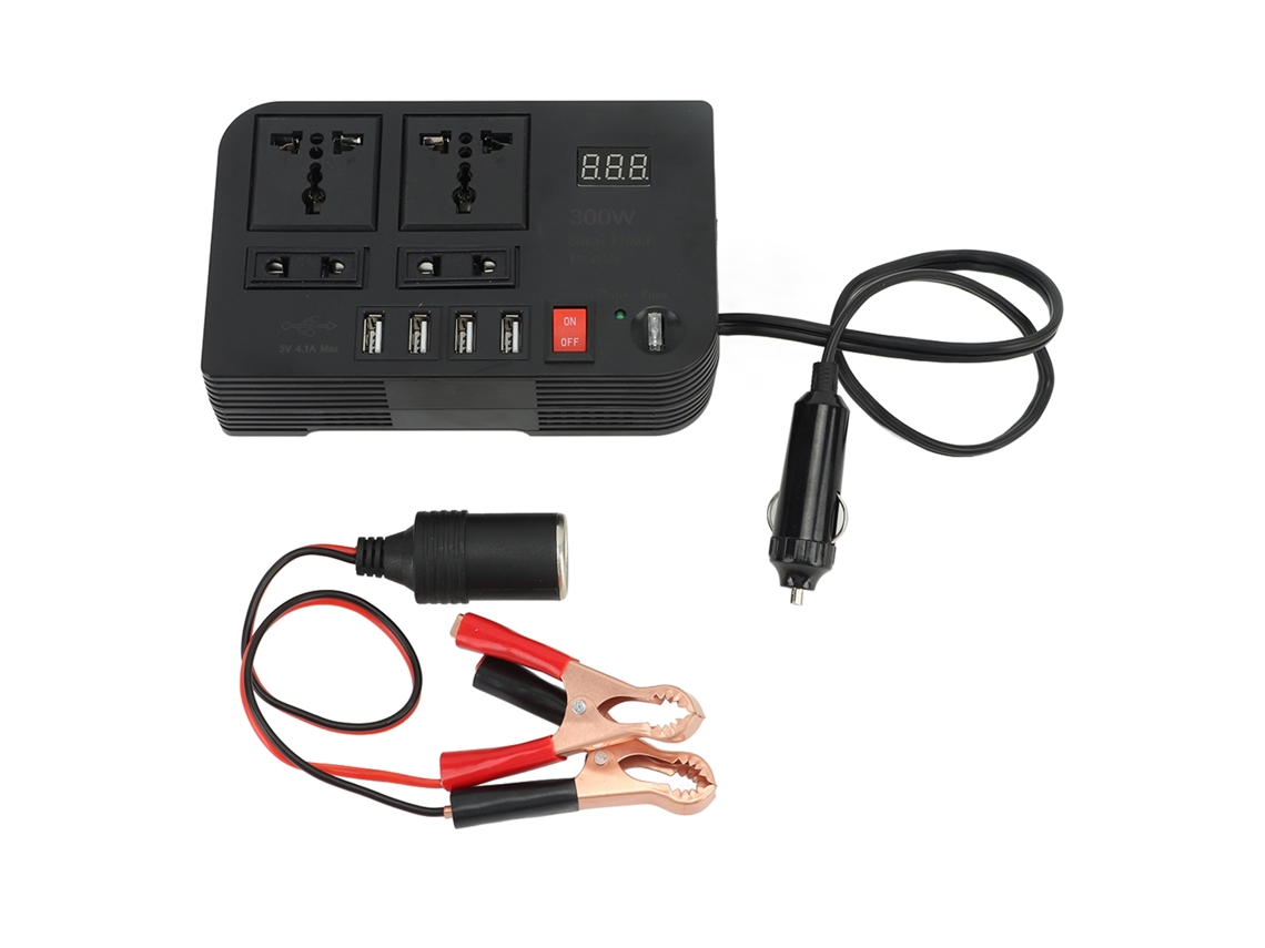 Inversor De Coche 12v A 220v 300w Conversor De Energía Automotivo Con Usb 4.1a Protección Múltiple
