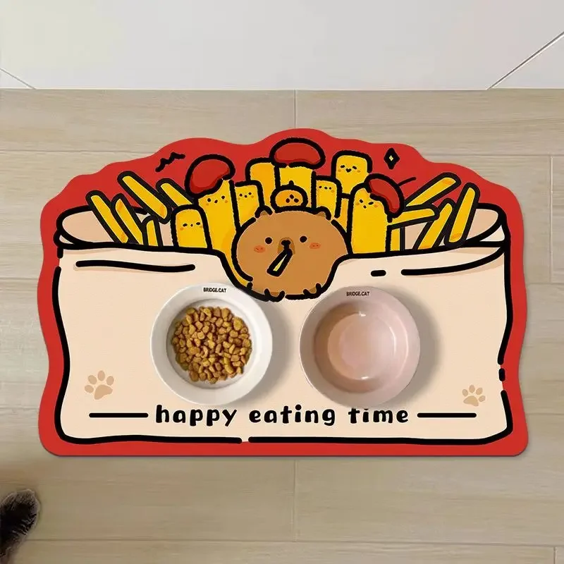 (estilo 5 60x90cm) Tapete Para Alimentación De Mascotas Antideslizante Y Absorbente, Lavable, Resistente A Las Manchas Y A Las Salpicaduras.