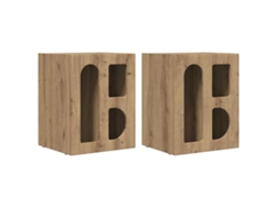 Juego de 2 mesas de pelo de roble hechas a mano con MAISON EXCLUSIVE (40x35x50 cm)
