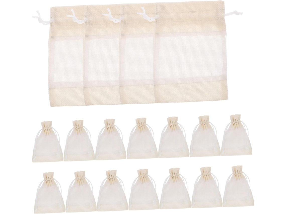 20 Pièces Sachets Vides Petits Sacs De Rangement À Friandises Bolsos Cadeaux À Cordon Réutilis...