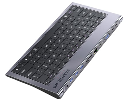 Adaptador SAMZHE Teclado Tc-Jp10 10In1 Tipo-C a Aux 3.5Mm 3Usb3.0 Sd/Tf Hdmi Vga 1000Mbps Tipo-C Pd para Huawei Mate40/P50 S20 Ipad Pro