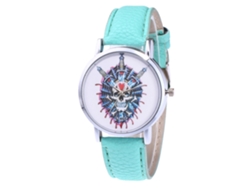 Reloj De Mujer De Cuarzo Con Correa De Pu Moda Dial Redondo Casual Zhoulianfa (verde Menta)