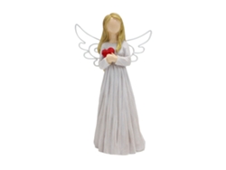 Baok - Exquisita estatua de ángel de resina, sin rostro con corazón, figura decorativa para la mesa del hogar.