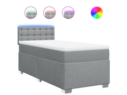 Maison Exclusive - Cama Box Spring Con Colchón Tela Gris Claro 90x190 Cm