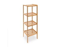 Relaxdays, Estantería Bambú Baño, Estante De Pie Cocina, Mueble Con 4 Baldas Abiertas, 110 X 34 X 33 Cm, Marrón Natural