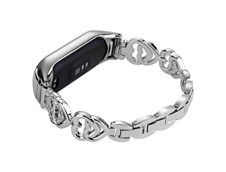 Correa de reloj inteligente para Xiaomi Mi Band 7 Pulsera universal de diamantes de metal (Plata)