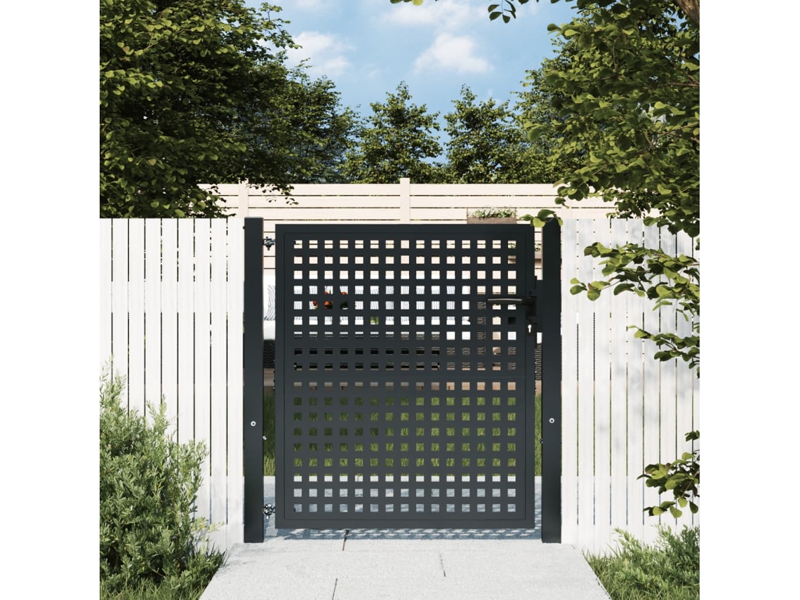 Puerta de jardín de acero antracita de 105 x 150 cm, DKD HOME DECOR