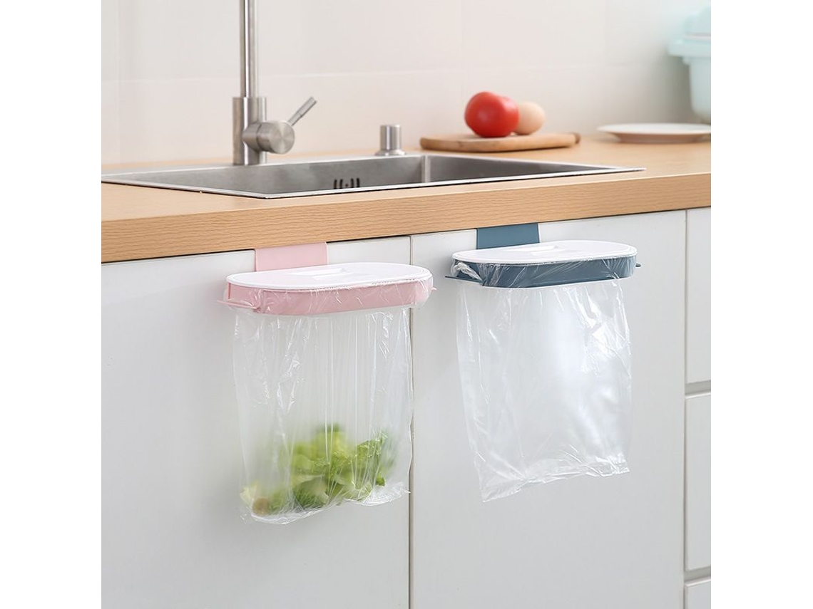 Juego De 2 Soportes Para Bolsas De Basura, Organizador Colgante, Azul Y Rosa, Abs Ecológico
