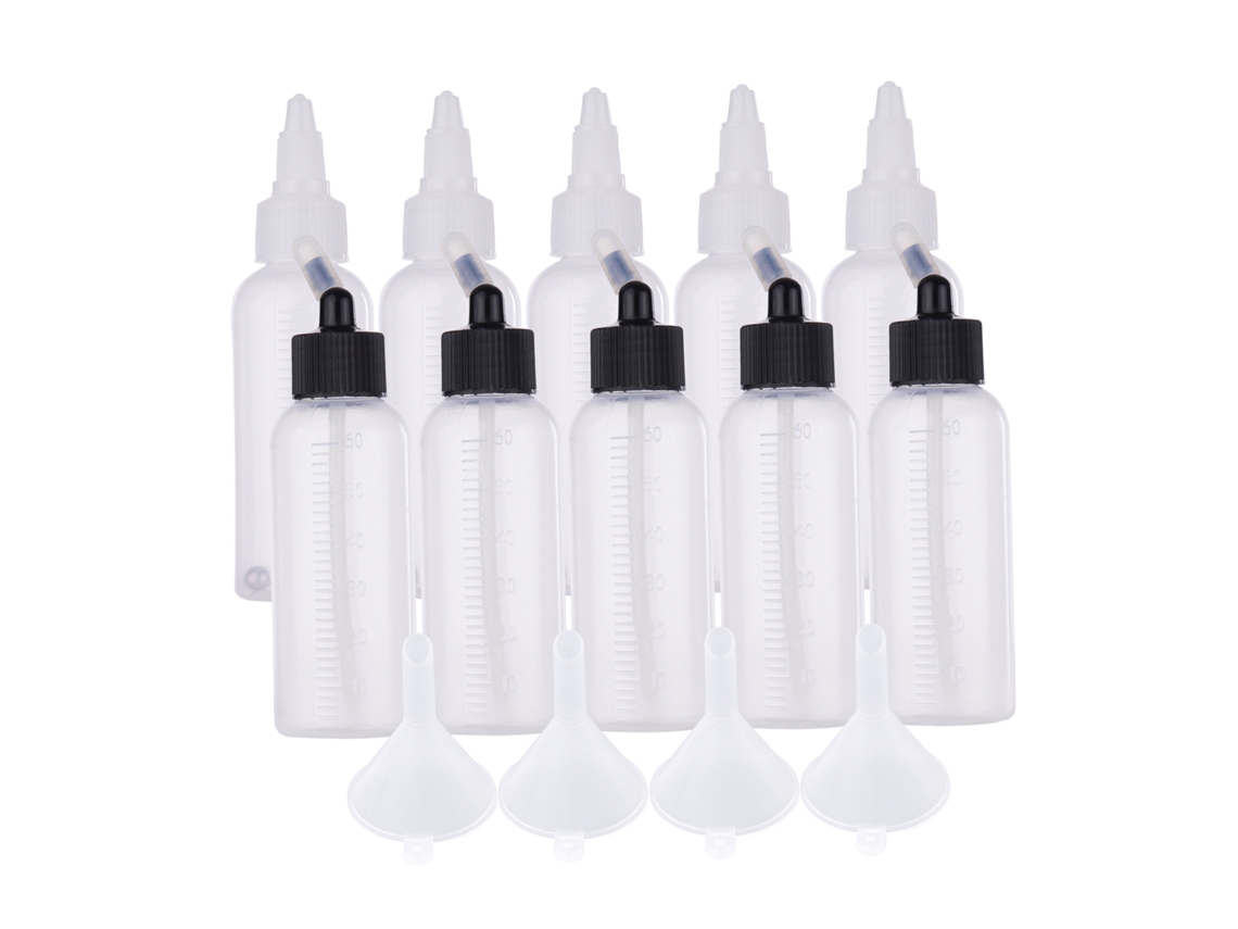 10 Botellas De Pintura Para Aerógrafo De 65 Ml Con 4 Embudos Compatibles Con Iwata Badger Paasche