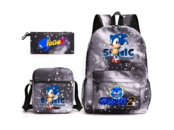Mochila escolar Sonic de tres piezas*