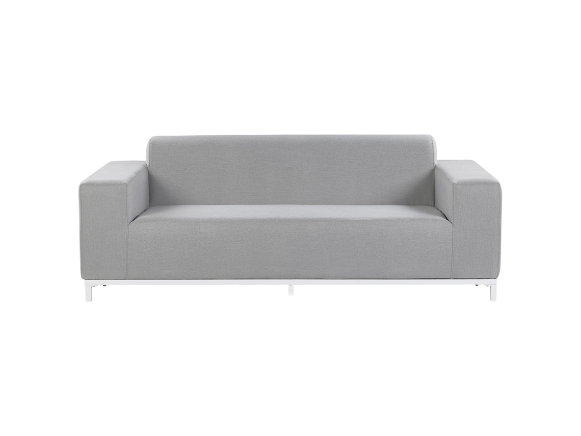 Sofá de 3 plazas BELIANI Rovigo de Poliéster Gris 185x84x67