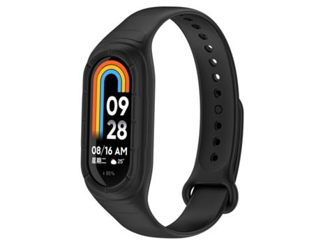 Correa de reloj inteligente para Xiaomi Mi Band 8 Correa de reloj de repuesto de silicona incorporada (negro)