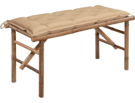 Banco de jardín VIDAXL Beige Bambú (118x38x45 cm)