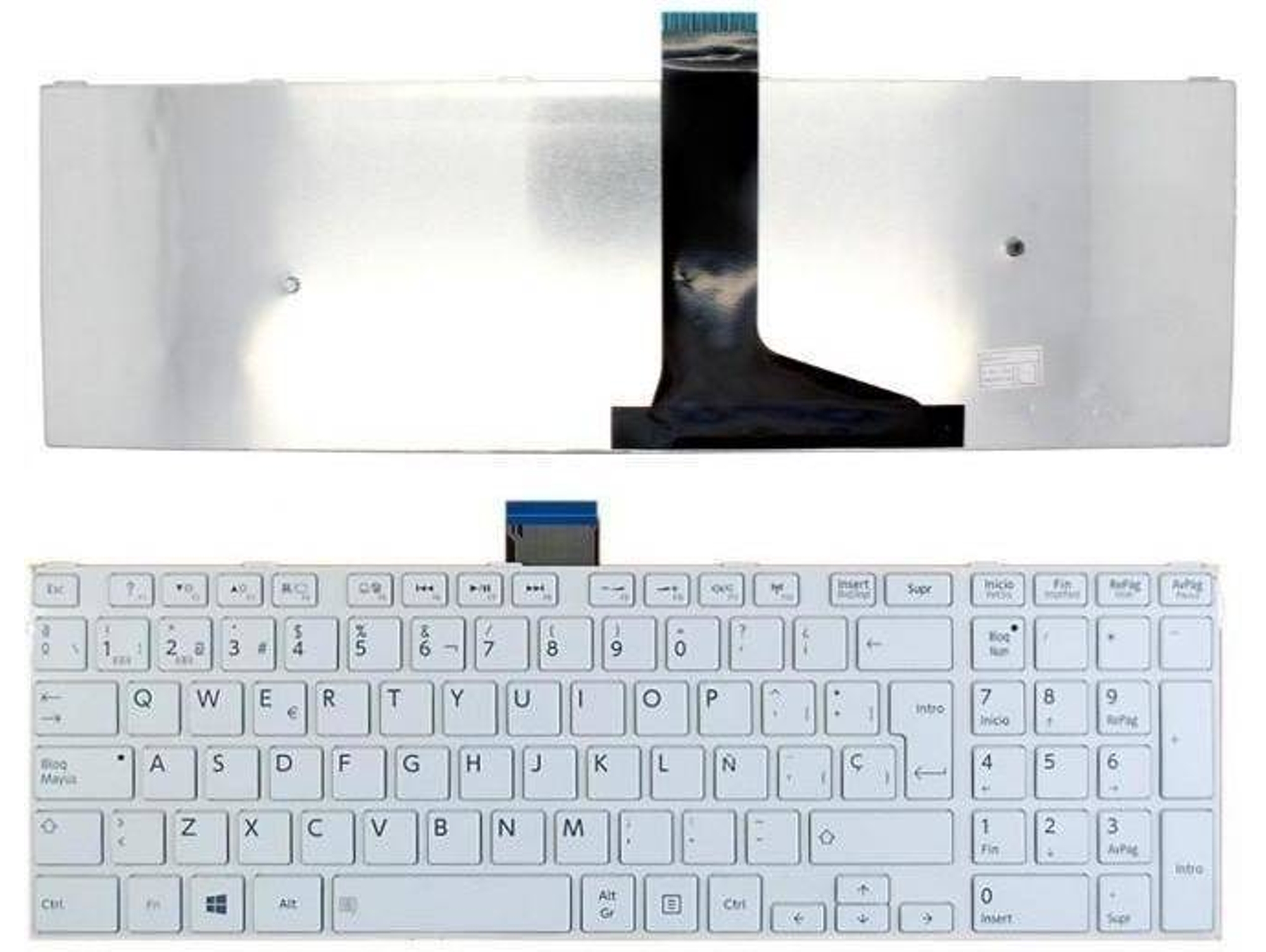 Teclado para Portátil Toshiba C55-A Blanco con Marco