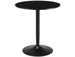 Mesa De Comedor Redonda Para 2 Personas, Base De Acero, Patas Antideslizantes, Negra, Ø70